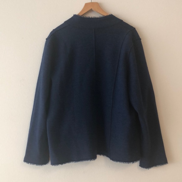 Eileen Fisher Blue Wool Snap Cardigan Sz 2X - Picture 8 of 8